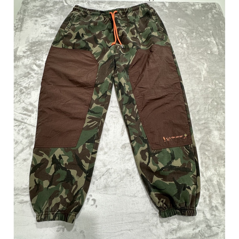 Just Don All City Joggers Men's Size 2XL Camo Sweatpants‎ Multi-Pocket Heavy EUC